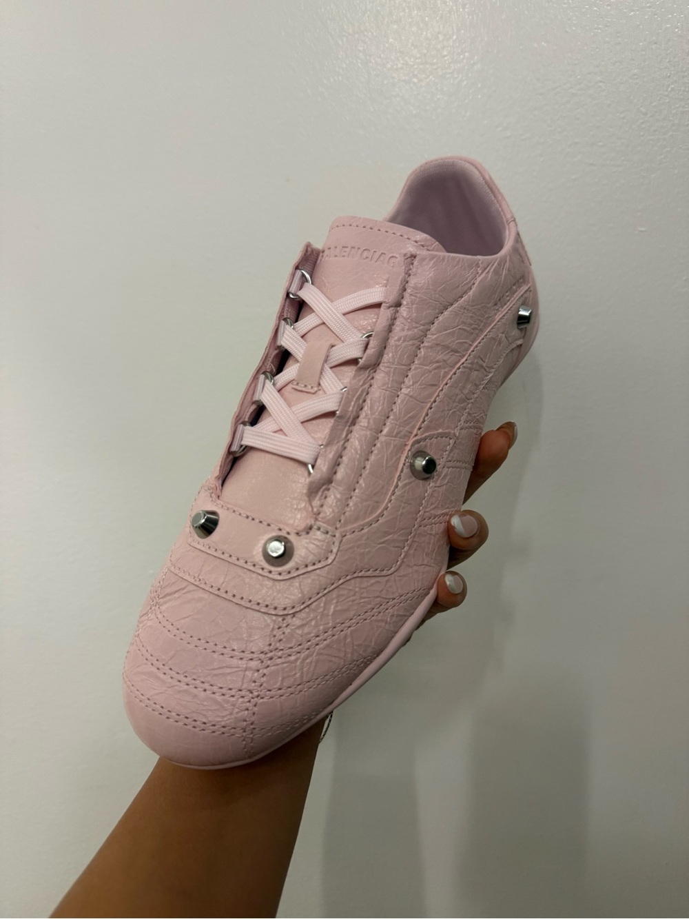 Balenciaga Pink Studded Low-Top Sneaker